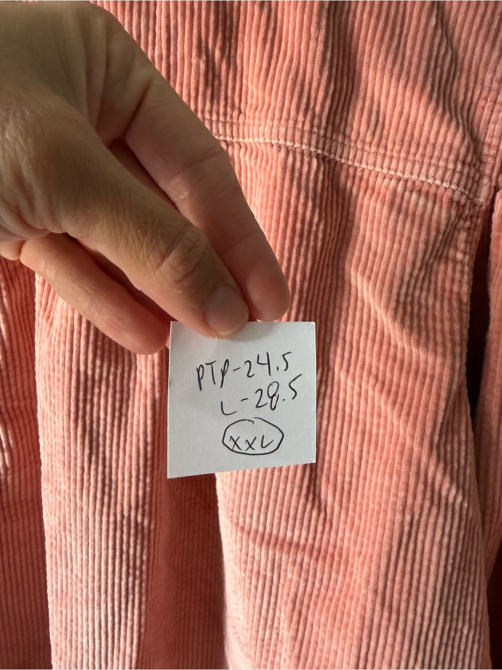 American Eagle Corduroy Button Front Jacket Dusty Rose Pink Flannel Shacket XXL - Picture 8 of 8